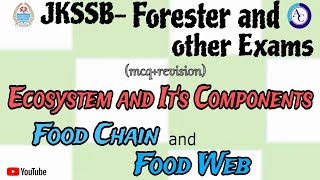 ECOSYSTEM ITS COMPONENTSFOOD CHAIN FOOD WEBMCQ CUM REVISIONJKSSB FAA [upl. by Vail]