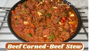 Beef CornedBeef Stew Ghana 🇬🇭 cornedbeef stew [upl. by Llenol986]