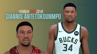 Giannis Antetokounmpo Face Creation NBA 2K24 [upl. by Etteroma]