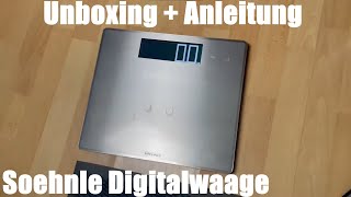 Soehnle Style Sense Safe 300 Personen Digitalwaage mit extragroßer LCDAnzeige unboxing amp Anleitung [upl. by Trini263]