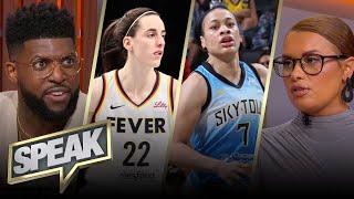 WNBA upgrades foul on Caitlin Clark to Flagrant 1 does the league need to protect her  SPEAK [upl. by Eisteb]