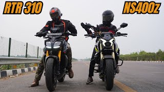 NS400z vs RTR310 Drag Race [upl. by Odlaner]