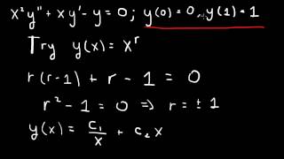 CauchyEuler equation two real roots [upl. by Glasgo729]