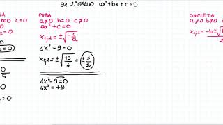 equazioni secondo grado Parte2 monomia pura spuria [upl. by Jacinta]