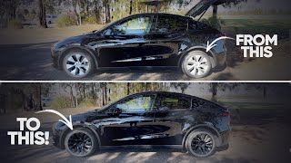 How To Install Tesla Model Y Hubcaps For Gemini 19quot Wheels Matte Black Wheel Covers [upl. by Chelton]