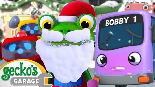 Jingle Bus Sing Along Song 🎶🚌🎄  Geckos Garage  Trucks For Children  Cartoons For Kids [upl. by Gard]