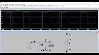 Comparator design and simulation Using OPAmp in LTspice  Comparator  OPAMP  LTspice [upl. by Assilim]