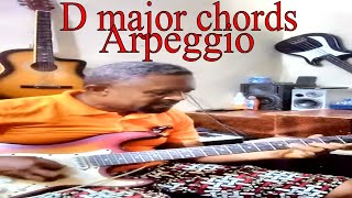 D Major diatonic Chords arpeggio highlifeguitar shorts viral dmajor [upl. by Anrapa]