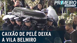 Pelé caixão deixa velório e segue para cortejo em Santos SP  Primeiro Impacto 030122 [upl. by Ardyth]