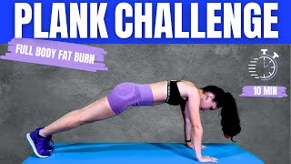 10 MIN PLANK WORKOUT  Full body FAT BURN  No equipment  Home workout  core arms amp legs [upl. by Iaht99]