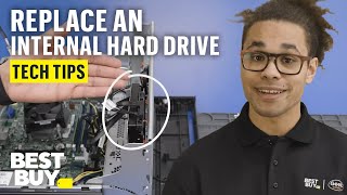 Replacing an Internal Hard Drive  Tech Tips from Best Buy [upl. by Uyerta]