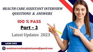 Health Care Assistant Interview Questions amp Answers  Part3 [upl. by Bashee]