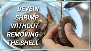 How to Devein ShrimpPrawn with Shell  Denise Planas 💋 [upl. by Haidadej]