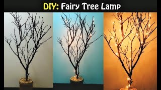 DIY Fairy Tree Lamp  Lit Tree DIY  Afias galleria [upl. by Ynaffat]