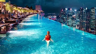 Marina Bay Sands Luxury Hotel Singapore Full Tour in 4k [upl. by Ezequiel]