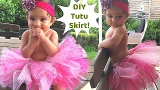 No Sew Tutu skirt for baby  Perfect for first birthday party or photoshoot  DIY [upl. by Hersch]