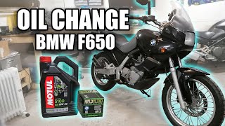 Oil Change  BMW F650  Maintenance [upl. by Clarinda695]