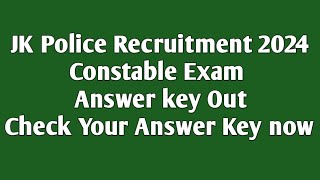 JK Police Constable Exam 2024 Provisional Answer Key Out Date 01122024 SDRFArmedIRPExecutive [upl. by Pessa41]