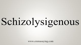 How To Say Schizolysigenous [upl. by Dnar]