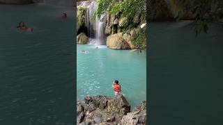 Swimming with Fishes in an Emerald Waterfall  Erawan Kanchanaburi Thailand [upl. by Ahsan]