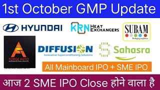 Diffusion Engineers IPO  KRN Heat Exchanger IPO  Sahasra Electronics IPO  IPO GMP Today [upl. by Mimajneb]