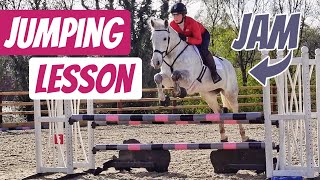 WERE BACK OUT JUMPING  Showjumping lesson with Jam [upl. by Nrehtac]