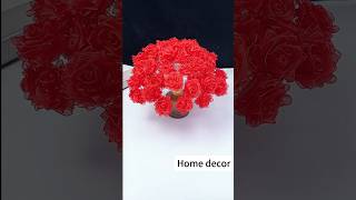 Handmade diy ribbon rose flowershandmade diy gift diyflowers diycrafts flowercraft flower [upl. by Ynar]