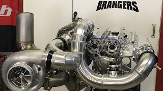 Billet 2JZ 3000 HP Brangers Racing Engines Compound Turbo 130 Pounds of Boost  Billet Head [upl. by Piggy]