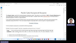 8 1 Playfair Cipher [upl. by Bish]