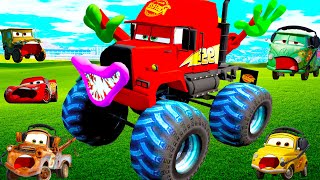 Lightning McQueen Epic Escape from Giant Monsters in BeamNGDrive [upl. by Harland762]