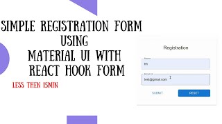 Simple Registration Form Using Material UI with React Hook Form [upl. by Atniuqal]