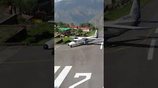 Sure herquotLukla Plane Landing and Takeoffquot luklaairport lukla [upl. by Aivekal]