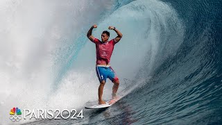 Tahitian native Kauli Vaast wins mens surfing gold in familiar waters  Paris Olympics  NBC Sports [upl. by Anaeerb]