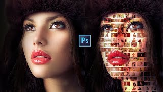 How To Create A CREATIVE Photo Mosaic Portraits Photoshop Tutorial [upl. by Sashenka]