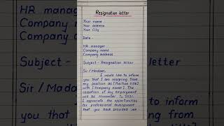 Resignation letter writing for company  Resignation letter [upl. by Chandal]