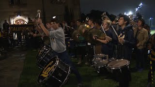 Cal band pumps up Bowles Hall during Night Rally ahead of Big Game [upl. by Pomona963]