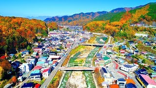 4K映像 絶景ドローン空撮「秋 紅葉の八ヶ岳山麓 長野県小海町・小海線」日本の美しい四季 11月上旬 聖地巡礼 新海誠監督の故郷 癒し自然風景 [upl. by Eirhtug]