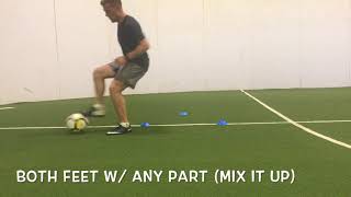 3 CONE BALL MASTERY PROFESSIONAL SOCCER TRAINING IDEAS AMAZING INDIVIDUAL SOCCER SKILLS [upl. by Hareehat]