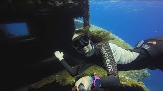 Freediving Pomonte Wreck  Elba Island  GoPro Hero [upl. by Goldberg]