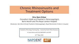 Paeds ENT  National Training Day  Chronic Rhinosinusitis amp Treatment  Miss Nara Orban [upl. by Soble]