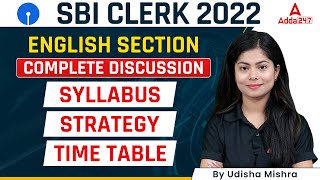 SBI Clerk English Complete Preparation  Syllabus Strategy and Time Table by Udisha Mishra [upl. by Nyrad]