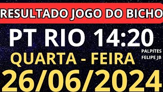 resultado jogo do bicho pt 1420 ao vivo hoje 26062024  quarta  feira [upl. by Nnyla]