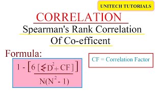 BCA  Statistics  Spearmans coefficient of correlation or Spearman rank correlation [upl. by Fuld]