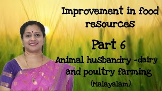 CLASS9IMPROVEMENT IN FOOD RESOURCESPART6 ANIMAL HUSBANDRYCATTLE ampPOULTRY FARMING  MALAYALAM [upl. by Weinman]