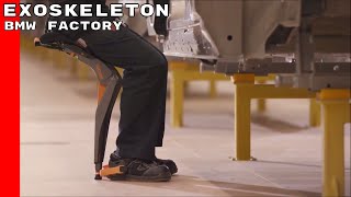 BMW Factory Workers Using Exoskeleton [upl. by Yadnil680]