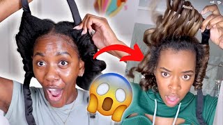 DOES THIS REALLY WORK TRYING THE VIRAL HAIR CURLER ON TYPE 4 NATURAL HAIR  Must Watch [upl. by Benjamen165]