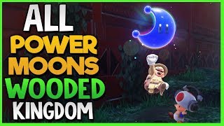 All Power Moon Locations in Wooded Kingdom in Super Mario Odyssey [upl. by Rondi]