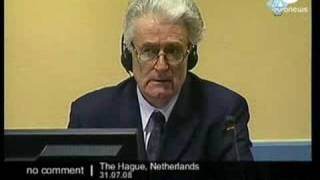 Radovan Karadzic appears before war crimes tribunal [upl. by Hobbie]