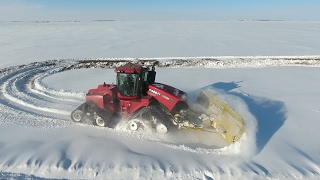 Pushing big snow with big iron  Jason LeBlanc Farm [upl. by Ahsikram]