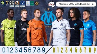 PES2021 Olympique de Marseille Official kit 20232023  Sider [upl. by Nanyk]